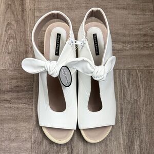 White Peep-Toe Sandals